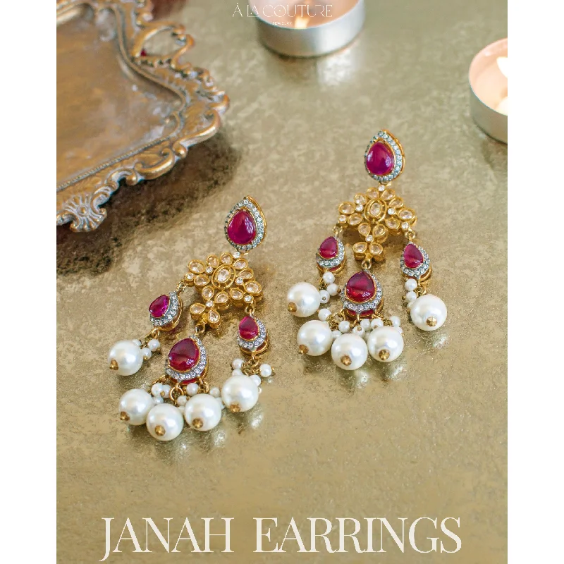 Handmade Crystal Drop Earrings-Janah Earrings