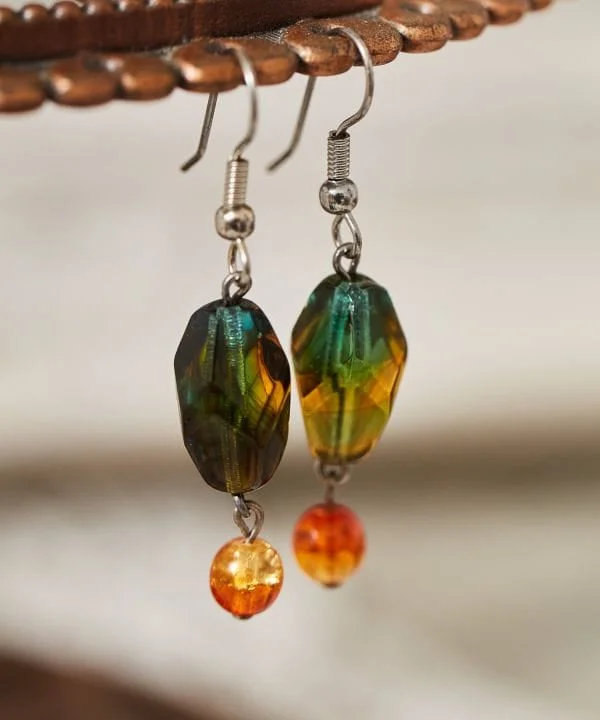 Custom Earrings with Name-Czech Glass Earrings