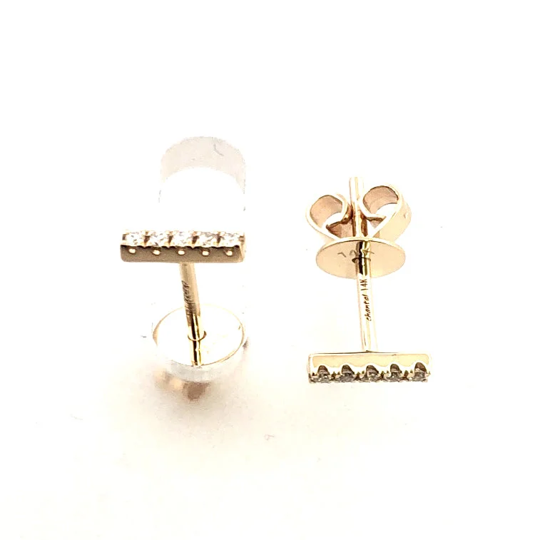 Rose Gold Drop Earrings-Venetti Bar Earrings