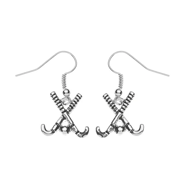 Luxury Drop Earrings-Field Hockey Stick Earrings