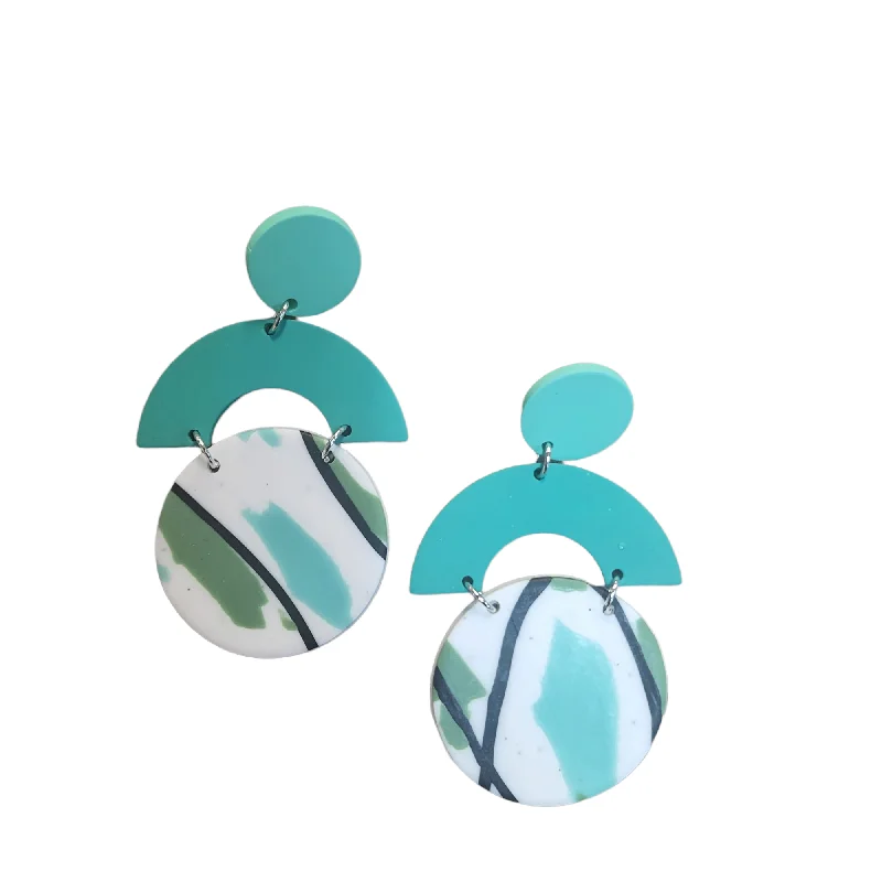 Bold Statement Earrings-The India Blue Polymer Clay Earrings