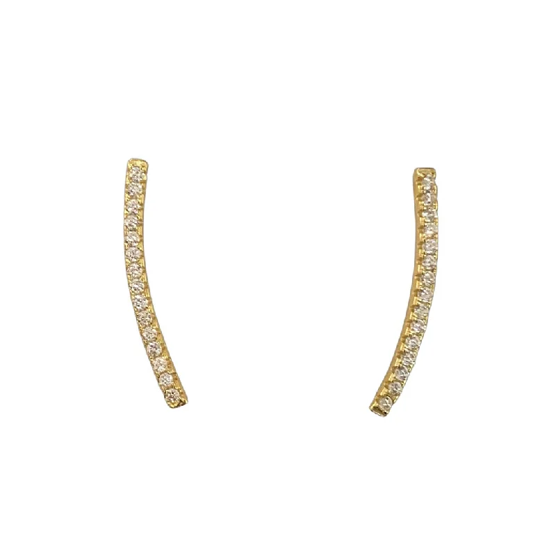 Simple Diamond Stud Earrings-Clara Bar CZ Crawler