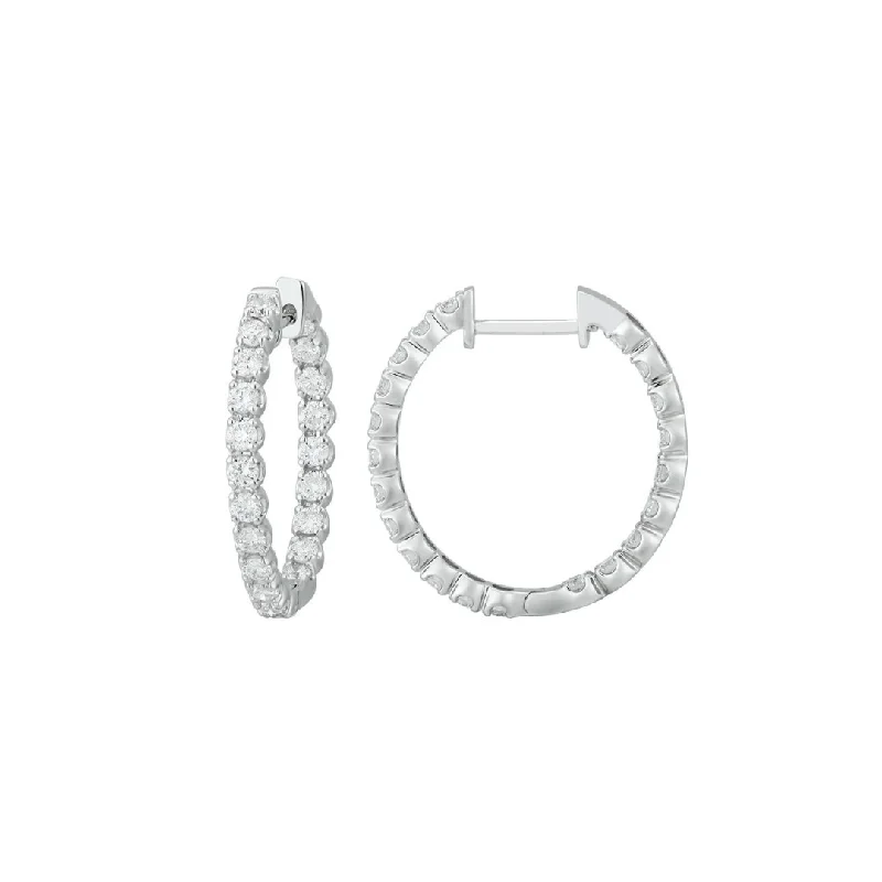 Beaded Earrings for Women-Lab Diamond Hoops