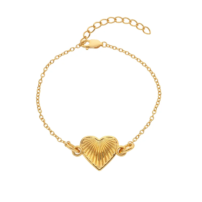 Silver Friendship Bracelet-Hot Diamonds Gold Vermeil Essence Heart Bracelet