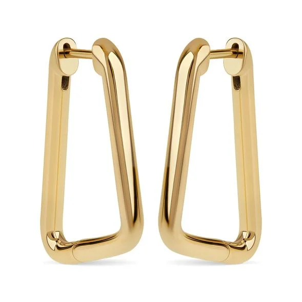 Retro Hoop Earrings-Gold Carabiner Hinge Earrings