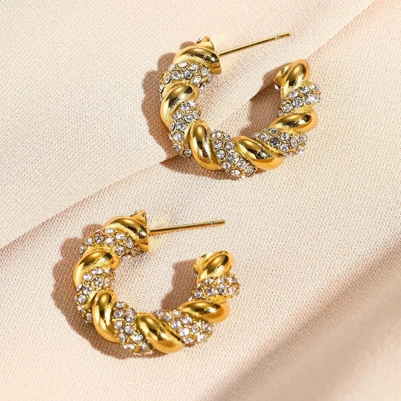 Adjustable Silver Earrings-Rope Hoops