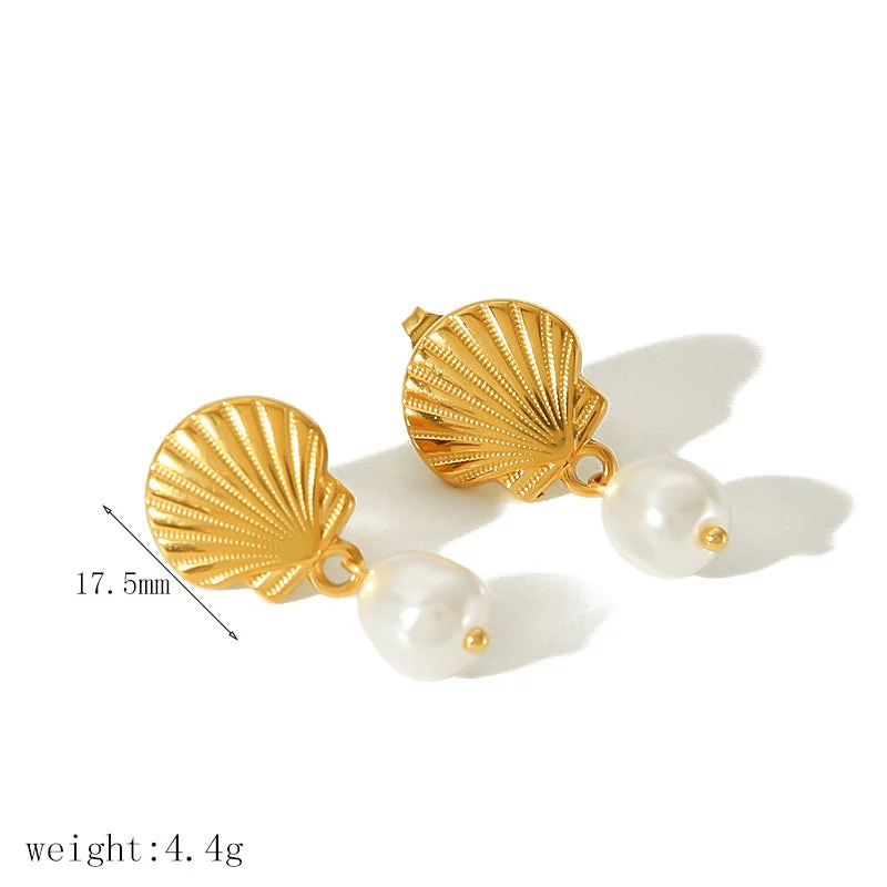 Fancy Diamond Earrings-Shell Earrings