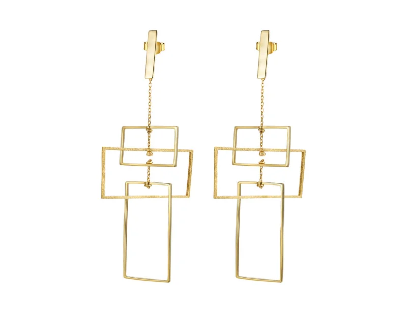 Vintage Gemstone Earrings-Tri-Rectangular Earring