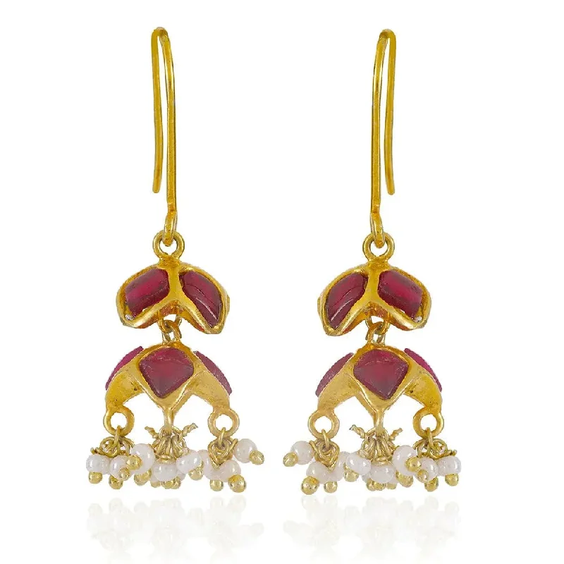 Simple Hoop Earrings for Women-92.5 Silver Gold Plated Jhumka