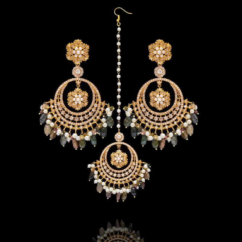 Silver Earrings for Weddings-Insiya Earrings & Teekah Set