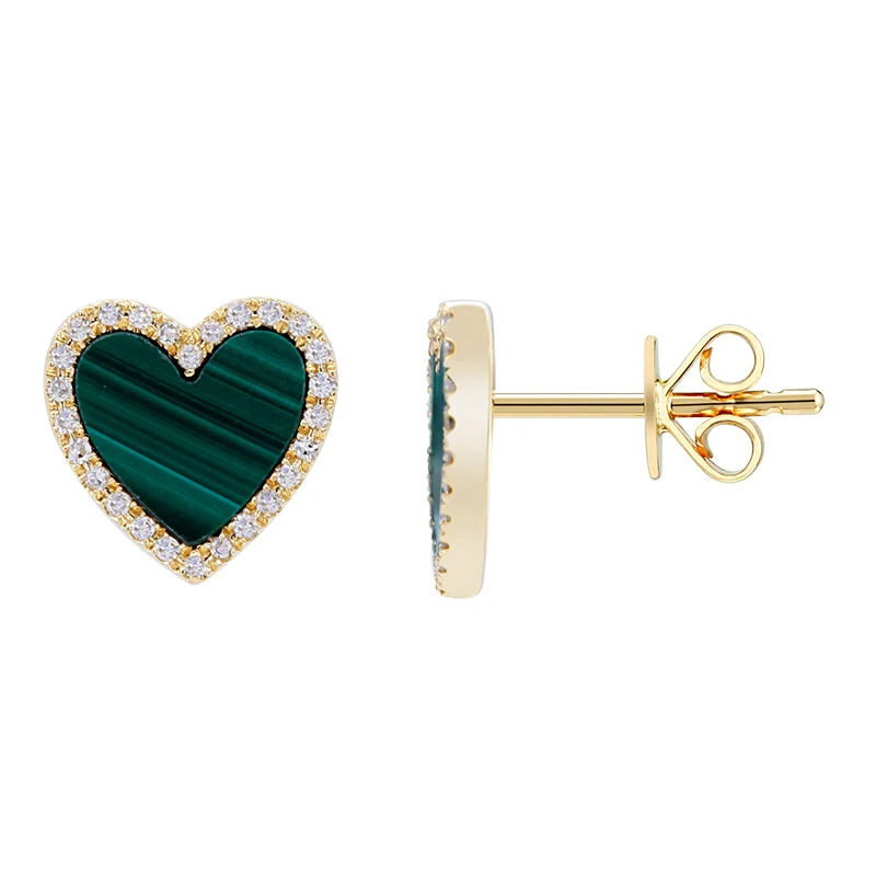 Shiny Crystal Earrings-Medium Gemstone Heart Earring