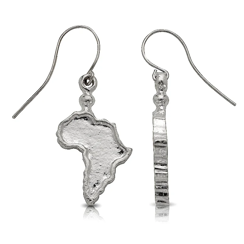 Long Dangle Earrings-Better Jewelry Map of Africa earrings .925 Sterling Silver