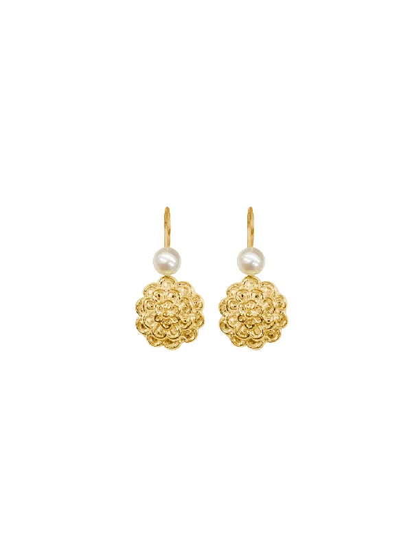 Bridal Gold Earrings-Gold Dahlia Earrings