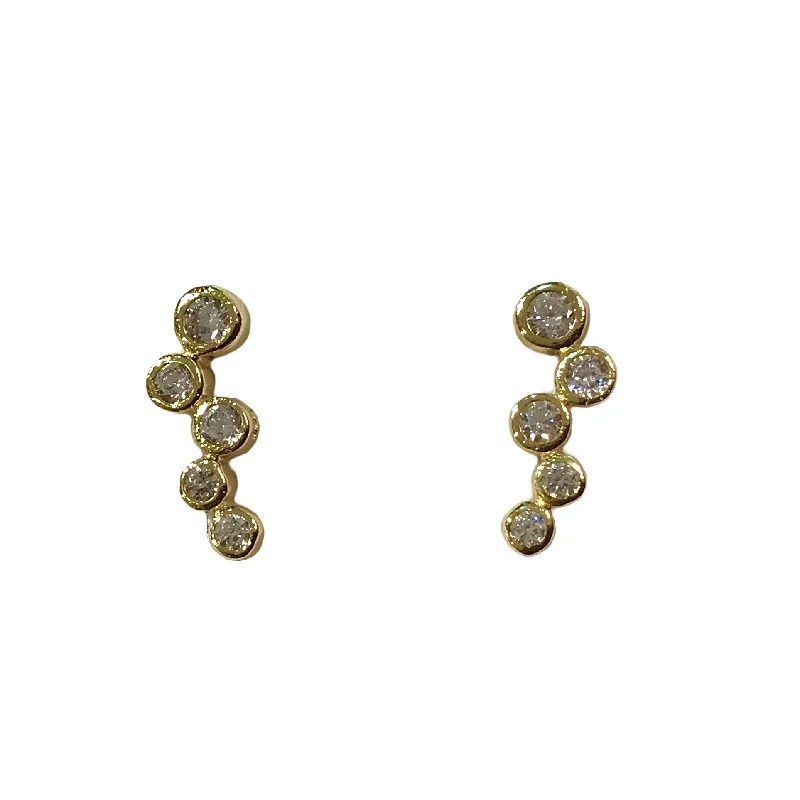 Fashionable Pearl Earrings-Clara CZ Criss Cross Mini Crawlers