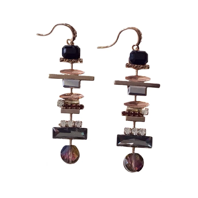 Colorful Gemstone Earrings-Kerry Gemstone Statement Earrings