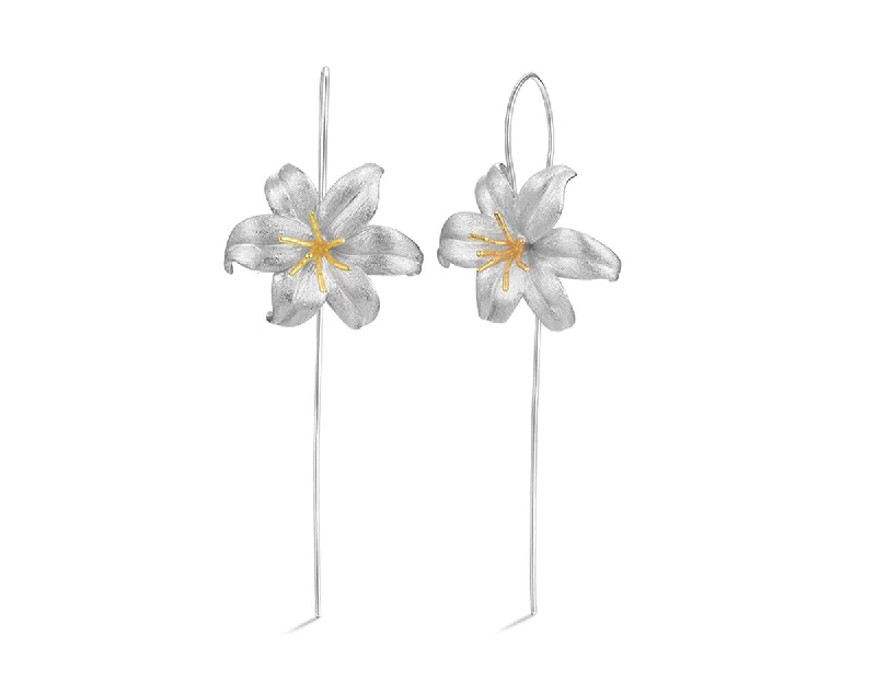 Simple Gemstone Earrings-Lily Flower Earring