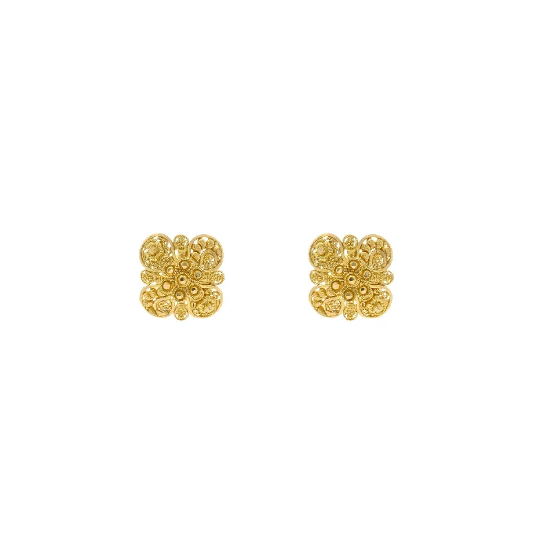 Silver Chandelier Earrings-22K Yellow Gold Butterfly Shaped Stud Earrings, 5.6 grams