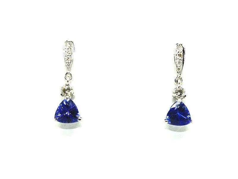 Classic Pearl Earrings-Tanzanite And Diamond Classic Earring Ad No. 0732