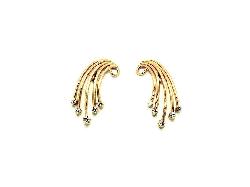 Large Hoop Earrings-Spiral Curve Diamond Earring Ad No. 0859