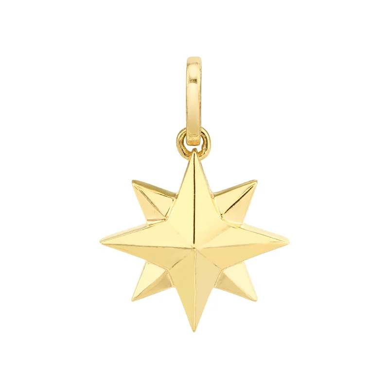 Simple Diamond Necklace-READY TO SHIP GOLD NORTHERN STAR PENDANT