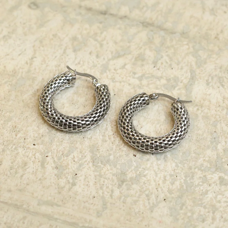 Crystal Drop Earrings-Disco Tube Hoop Earrings