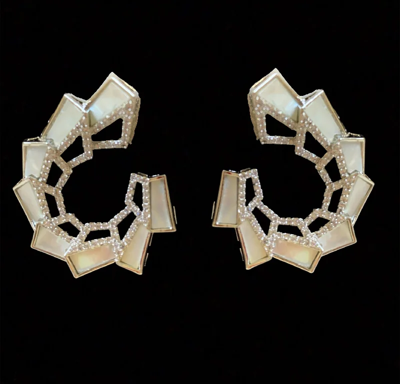 Bridal Pearl Earrings-ET523 mother of pearl earrings ( READY TO SHIP )