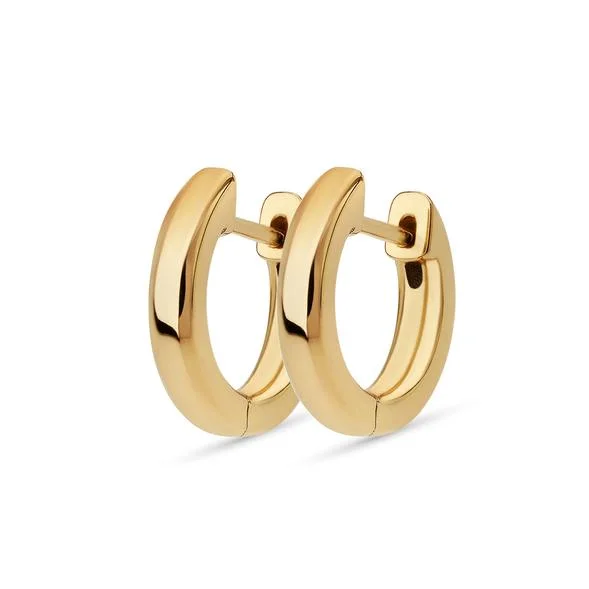 Simple Silver Stud Earrings-Small Gold Round Huggies