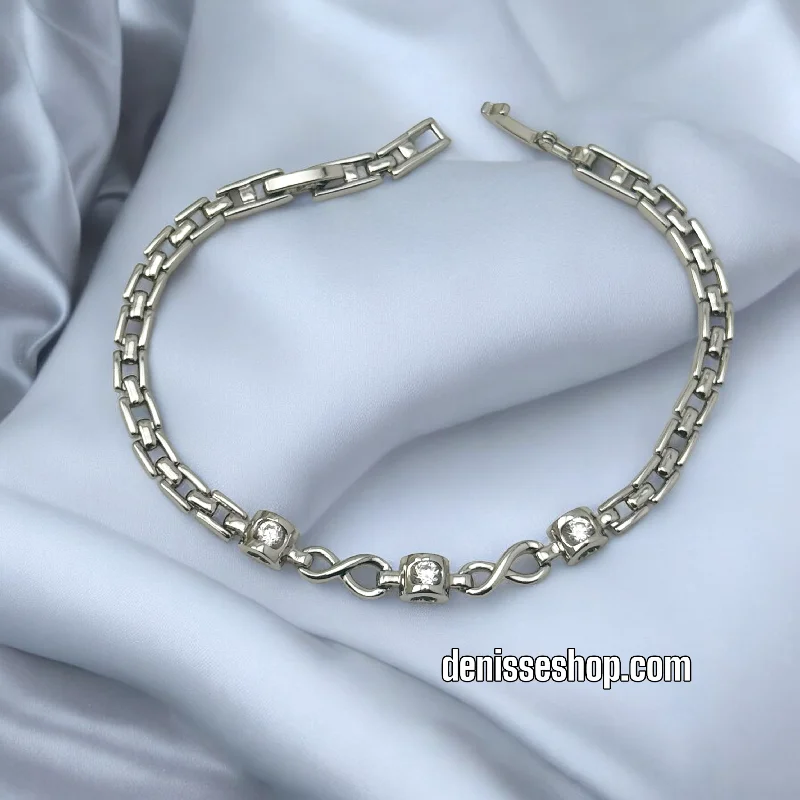 Custom Birthstone Bangle-SILVER INFINITY BRACELET BR624