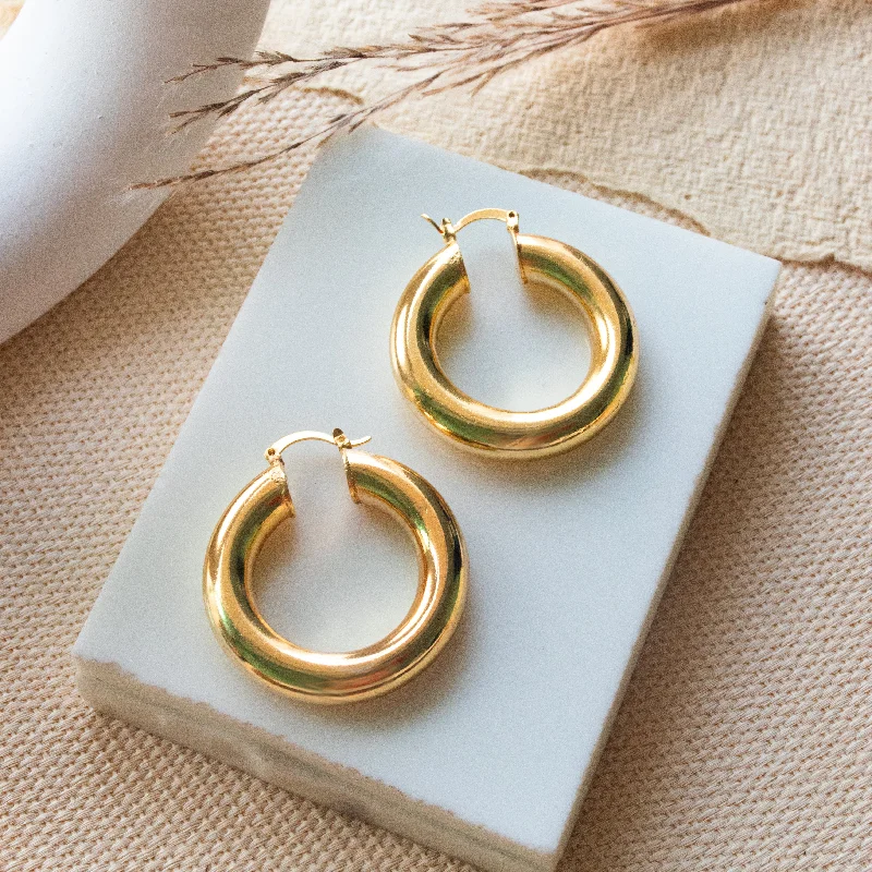 Custom Hoop Earrings-Big Cloudy Hoop Earrings