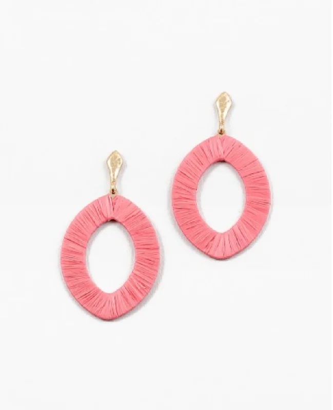 Custom Drop Earrings-Pink Fabric Earrings