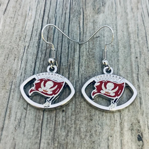 Silver Stud Earrings-Tampa Bay Buccaneers Earrings