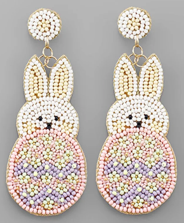 Retro Vintage Earrings-Easter Bunny & Egg Earring