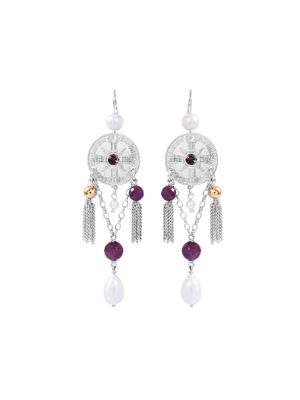 Silver Earrings for Weddings-Raj Princess Earrings