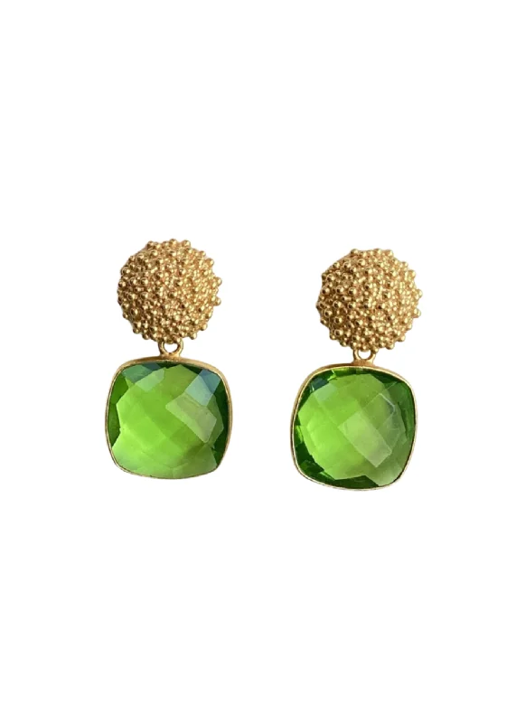 Stud Earrings for Bridesmaids-ABBOTT EARRING - GREEN