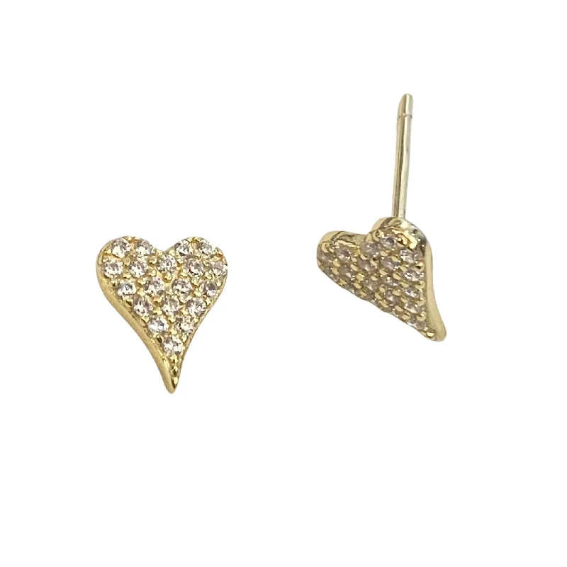 Funky Dangle Earrings-Amore Love Pointed Heart Studs