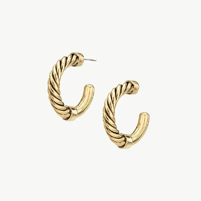 Rhinestone Earrings for Weddings-Uzi Mini Hoop Earrings