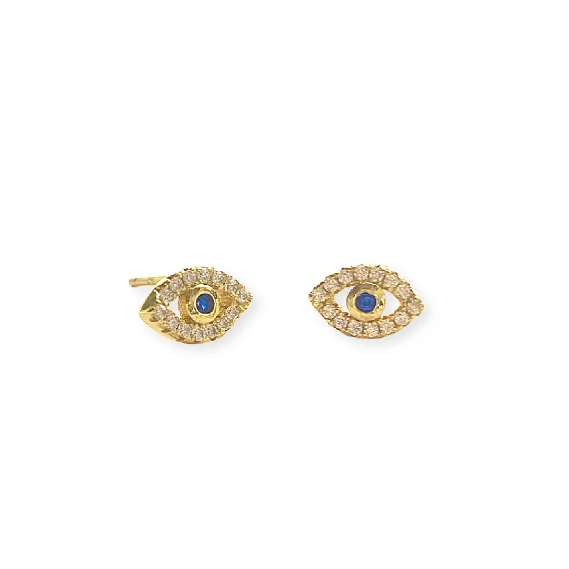 Eco-Friendly Earrings-Evil Eye Studs