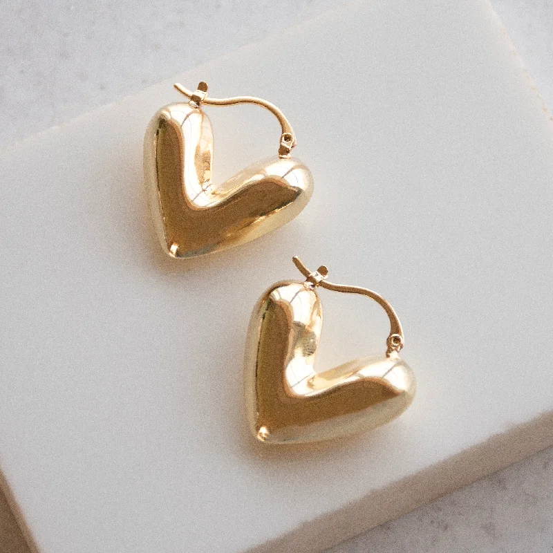 Chic Hoops for Women-Heart Earrings