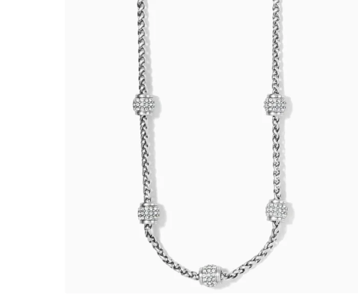 Luxury Charm Necklace-MERIDIAN PETITE SHORT SILVER TONE NECKLACE