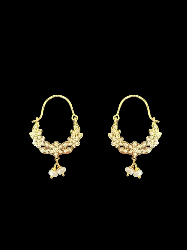 Elegant Drop Earrings-92.5 silver gold plated Chandbali earrings in pearls ( READY TO SHIP )