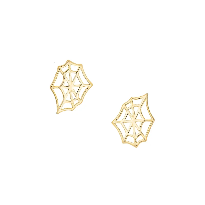 Simple Stud Earrings for Girls-Spiderweb Studs