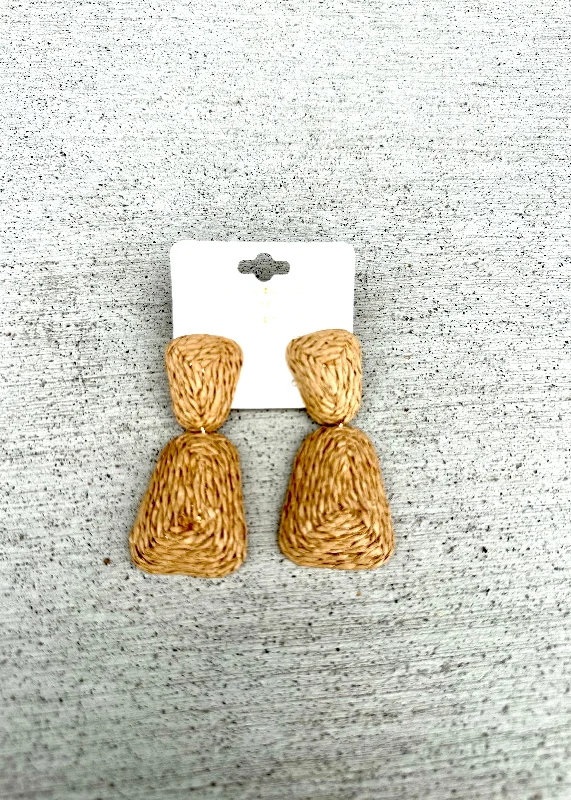 Handcrafted Bead Earrings-Raffia 2 Trapezoid Earrings