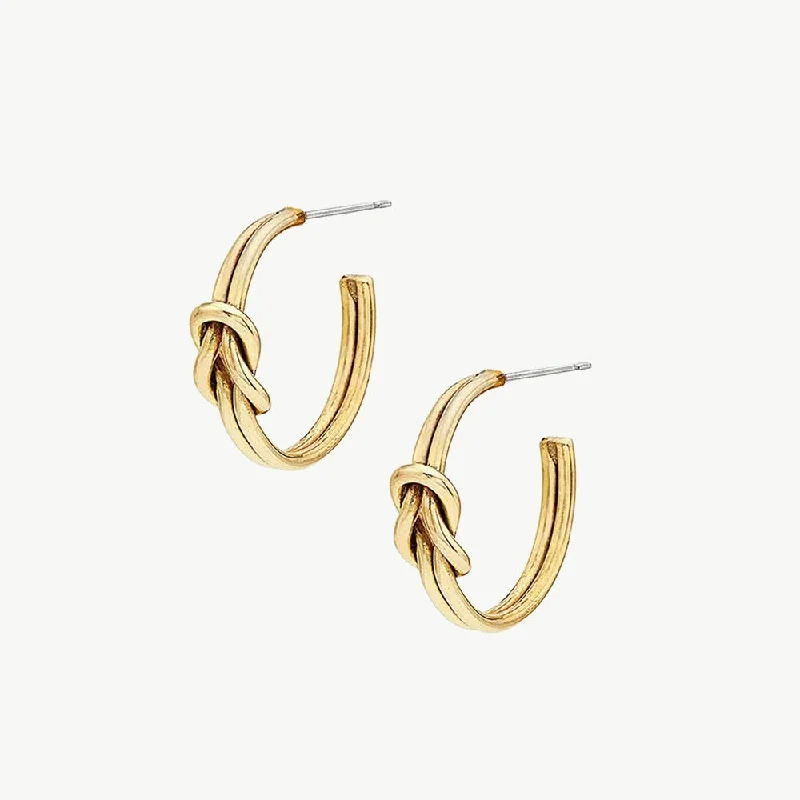 Yellow Gold Earrings-Sayo Hoop Earrings