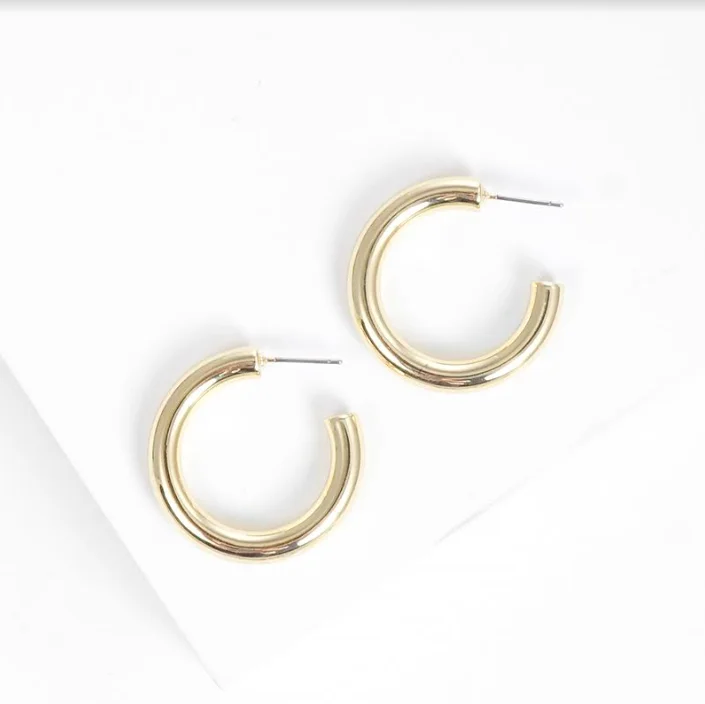 Fancy Gold Earrings-Rebecca Hoop Earrings