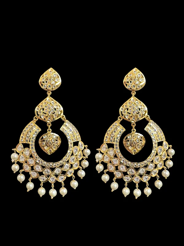 Wedding Pearl Earrings-DER559 chandbali earrings in pearls ( SHIPS IN 4 WEEKS )