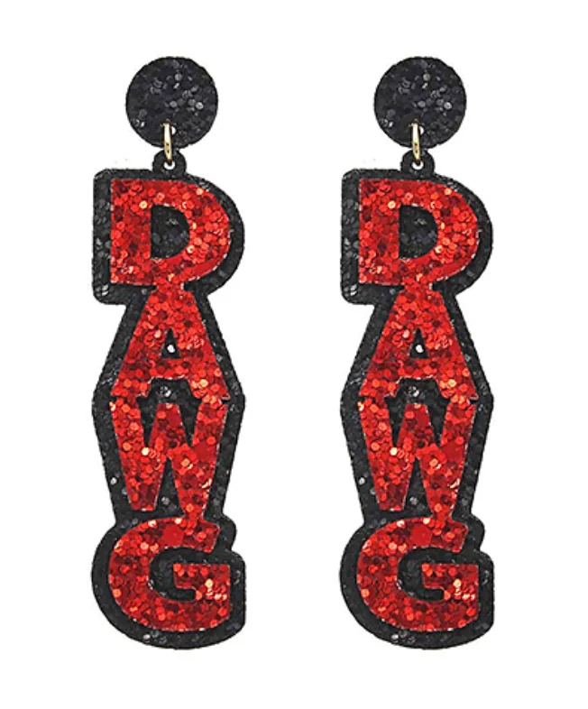 Silver Stud Earrings-Dawg Glitter Earrings