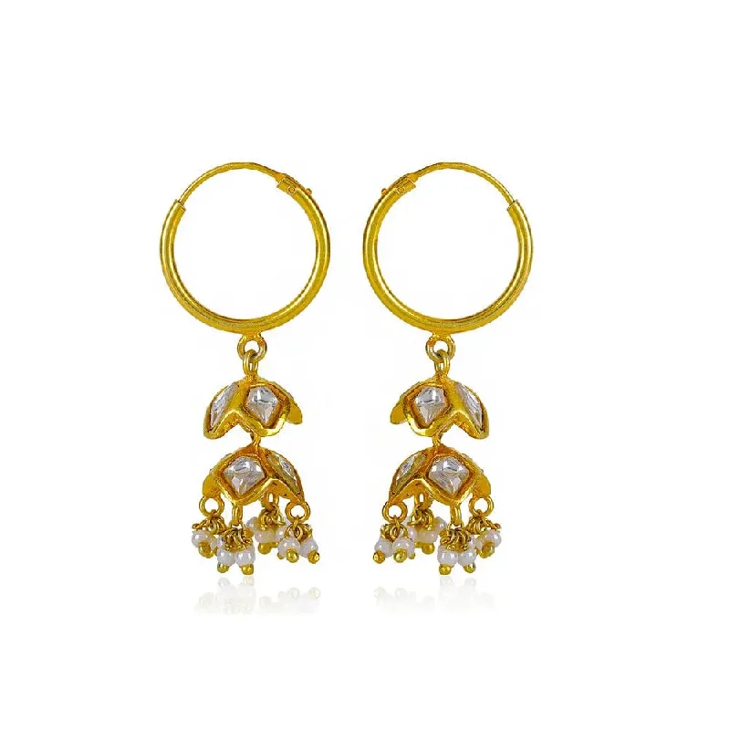 Multi-Layer Earrings-92.5 Silver Gold Plated Jhumka