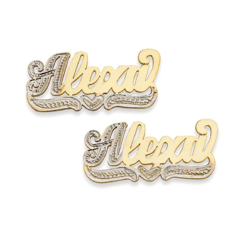 Luxury Drop Earrings-Better Jewelry 10K Gold Script Single Nameplate Stud Earrings