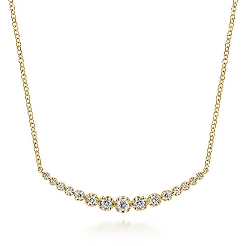 Layered Crystal Necklace-14K Yellow Gold Diamond "LUSSO" Necklace