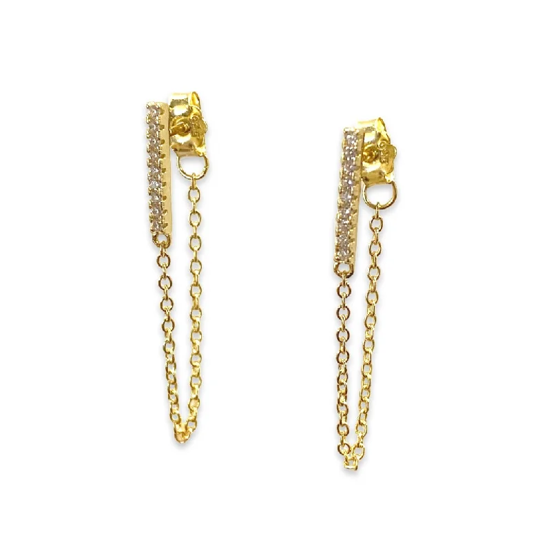 Tropical Earrings for Summer-Barbara Sparkle Chain Studs